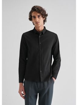 Banana Club - Black Abstract Printed Cuff Shirt