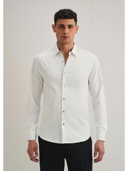 Banana Club - Off White Abstract Printed Cuff Shirt