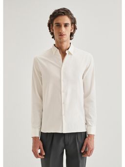 Banana Club - Cream Abstract Printed Cuff Shirt