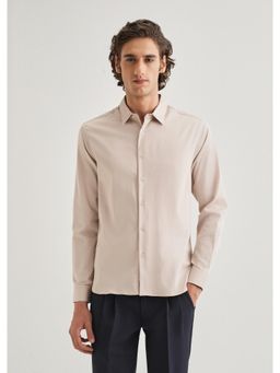 Banana Club - Beige Abstract Printed Cuff Shirt