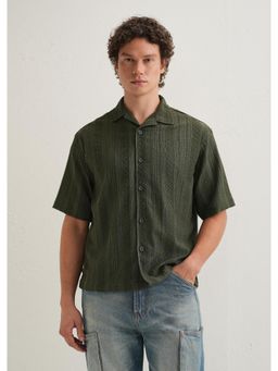 Banana Club - Dark Olive Green Textured Shirt