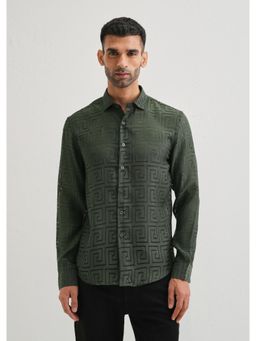 Banana Club - Olive Green Laser Cut Shirt