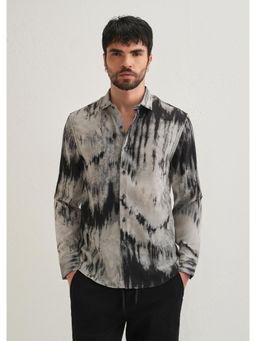 Banana Club - Gradient Grey Abstract Printed Shirt