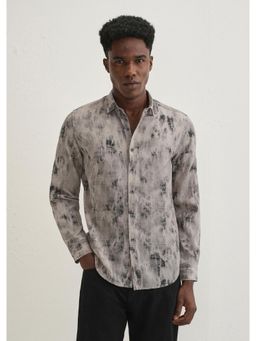 Banana Club - Grey Multi Tone Abstract Printed Shirt