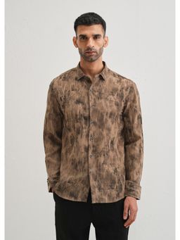 Banana Club - Brown Multi Tone Abstract Printed Shirt