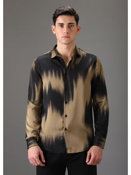 Banana Club - Golden Black Abstract Printed Shirt
