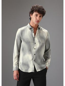 Banana Club - Cream Stippling Abstract Printed Shirt