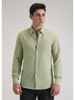 Banana Club - Pastel Green Cotton Linen Shirt