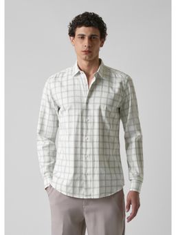 Banana Club - White Cotton Check Shirt