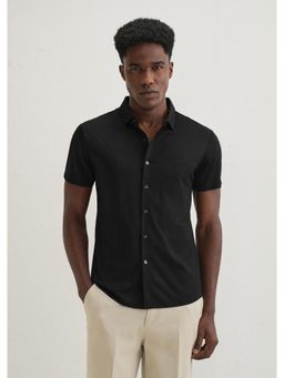Banana Club - Black Self Patterned Stitchless Shirt
