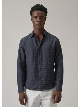 Banana Club - Blue Crushed Textured Shirt