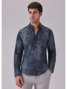 Banana Club - Paralleled Line Blue Printed Shirt