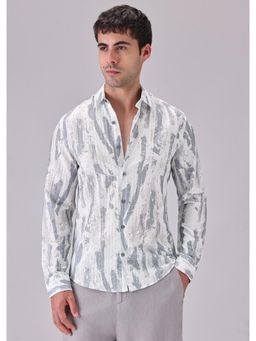 Banana Club - Speckled White Printed Shirt