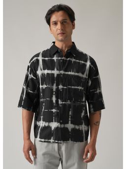 Banana Club - Black Boxy Fit Tie-Dye Printed Shirt