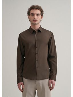 Banana Club - Brown Plain Stitchless Placket Shirt