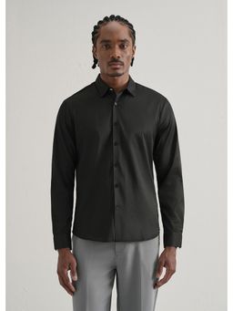 Banana Club - Black Plain Stitchless Placket Shirt