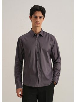 Banana Club - Ash Purple Plain Stitchless Placket Shirt