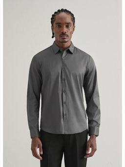 Banana Club - Grey Plain Stitchless Placket Shirt