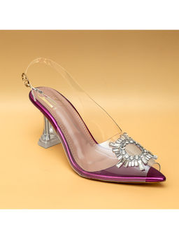 Dapper Feet - Amina Rhinestone Broach Sandals-Pink