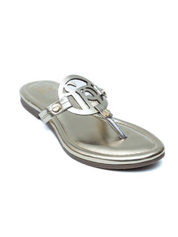 Dapper Feet - T Shape Flats-Gold