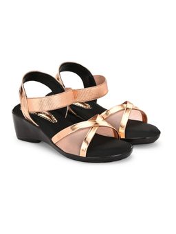 Stefens - Party Ready Gold Stylish Sandal Heels for Girls