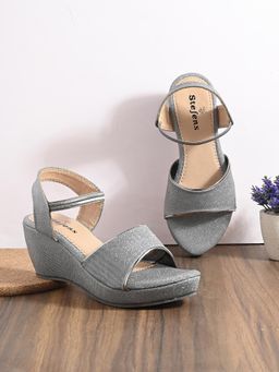 Stefens - Party Ready Grey Stylish Sandal Heels for Girls