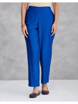 Fabindia - Blue Cotton Silk Ethnic Pant
