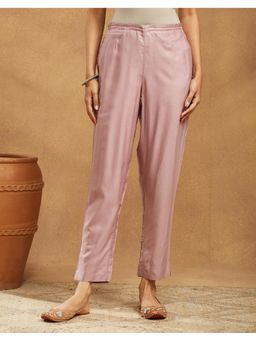 Fabindia - Pink Viscose Silk Ethnic Pant