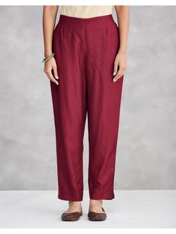 Fabindia - Wine Viscose Silk Ethnic Pant