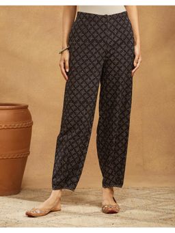 Fabindia - Black Cotton Ajrakh Printed Salwar