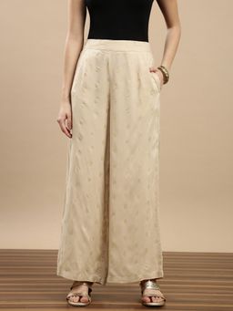 De Moza - Women Festive Beige Palazzo