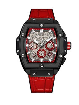 Giordano - Red Water Resistant Square Dial Unique Design Wrist Watch for Men (M)