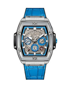 Giordano - Blue Water Resistant Square Dial Unique Design Wrist Watch for Men (M)