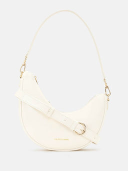 U.S. POLO ASSN. - Belle White shoulder Handbag with Patent Finish