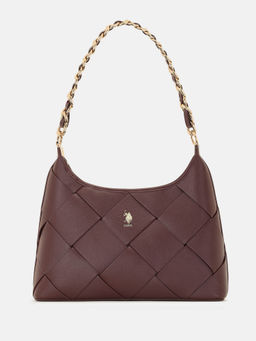 U.S. POLO ASSN. - Babie Burgundy shoulder bag Handbag with Woven Texture