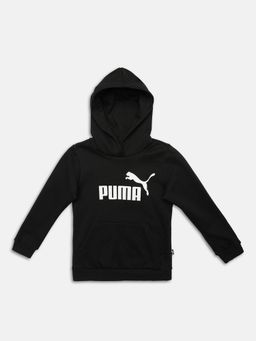 Puma - Essentials Logo Girls Black Hooded Sweat
