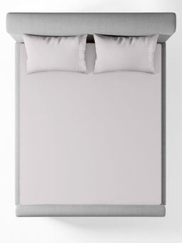 SANSAAR A D'DECOR BRAND LIVE CONSCIOUSLY - Celeste Light Grey Bedsheet with 2 Pillow Covers (King)