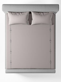 SANSAAR A D'DECOR BRAND LIVE CONSCIOUSLY - Elenor Ash Bedsheet with 2 Pillow Covers (King)