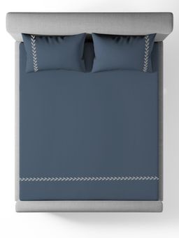 SANSAAR A D'DECOR BRAND LIVE CONSCIOUSLY - Mellow Blue Mirage Bedsheet with 2 Pillow Covers (King)