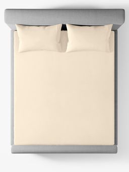SANSAAR A D'DECOR BRAND LIVE CONSCIOUSLY - Pristine Cloud White Bedsheet with 2 Pillow Covers (King)