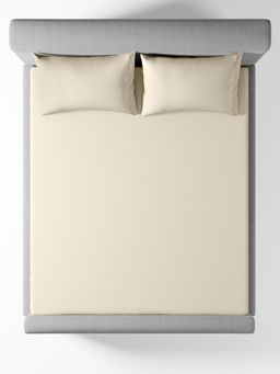 SANSAAR A D'DECOR BRAND LIVE CONSCIOUSLY - Sereno Cloud Cream Bedsheet with 2 Pillow Covers (King)