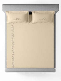 SANSAAR A D'DECOR BRAND LIVE CONSCIOUSLY - Vine Cloud White Bedsheet with 2 Pillow Covers (King)