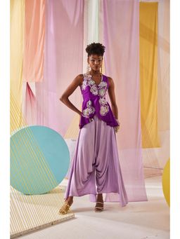 Anu Pellakuru - Lave Embroidered Top with Pant (Set of 2)