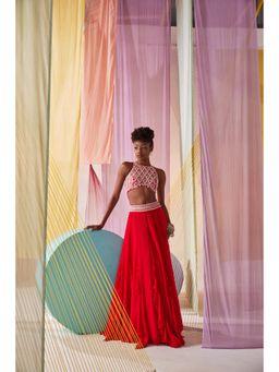 Anu Pellakuru - Anaisa Embroidered Lehenga with Blouse (Set of 2)