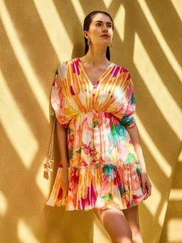 MANDIRA WIRK - Multicolor Rush Floral Short Dress