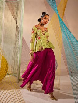 Anu Pellakuru - Siya Embroidered Top with Pant (Set of 2)