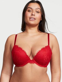Victoria's Secret - Dream Angels Lace Push-Up Bra Red