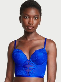 Victoria's Secret - Very Sexy Bombshell Strappy Fishnet Lace Bralette Bra Blue