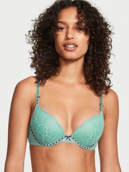 Victoria's Secret - Dream Angels Ribbon Slot Push-Up Bra Green