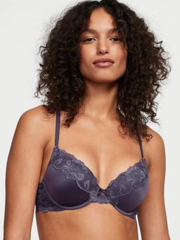 Victoria's Secret - Perfect Shape Push-Up Lace-Trim Bra Grey